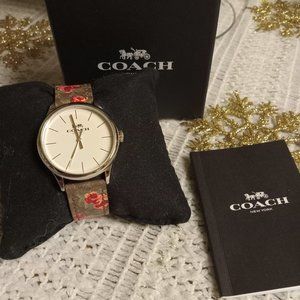 New Coach Ruby Floral Leather Watch 32mm